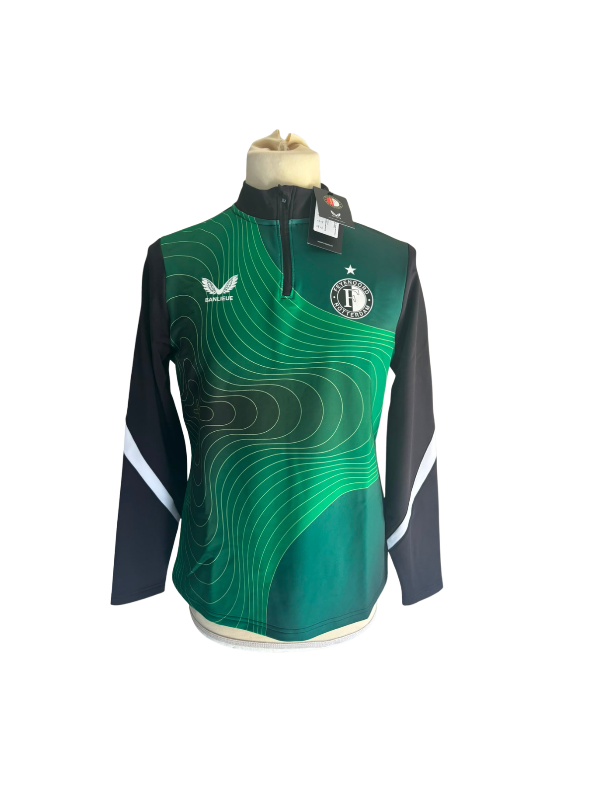 Feyenoord Trainingsjas 1/4 Zip Banlieue BNWT maat S/M voorkant